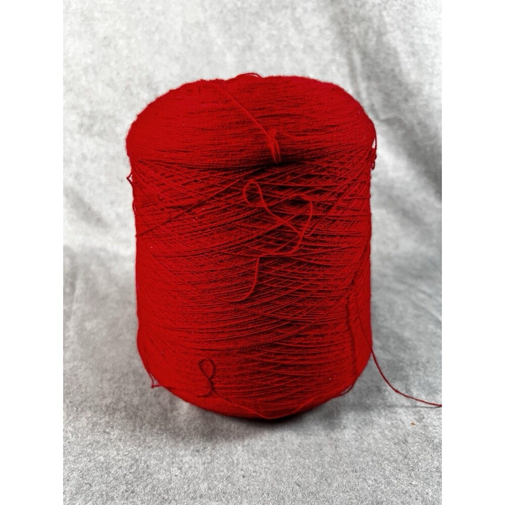 100% Wool Cone Yarn 26NM/2 China Red Lace Weight Machine Knit Fine Weaving 952g